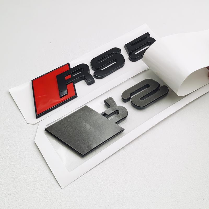 3D ABS Černé Logo RS3 RS4 RS5 RS6 RS7 RS8 Znak Písmena Samolepka Auto Zadní Víko Kufr Znak Nálepka Pro Audi RS 3 4 5 6 7 8 Příslušenství