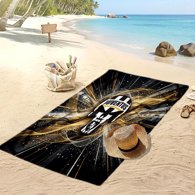 Juventus FC Printed Beach Towel Quick Dry Soft TowelPortable Large Rectangular Beach Blanket for Travel Swimming Pool