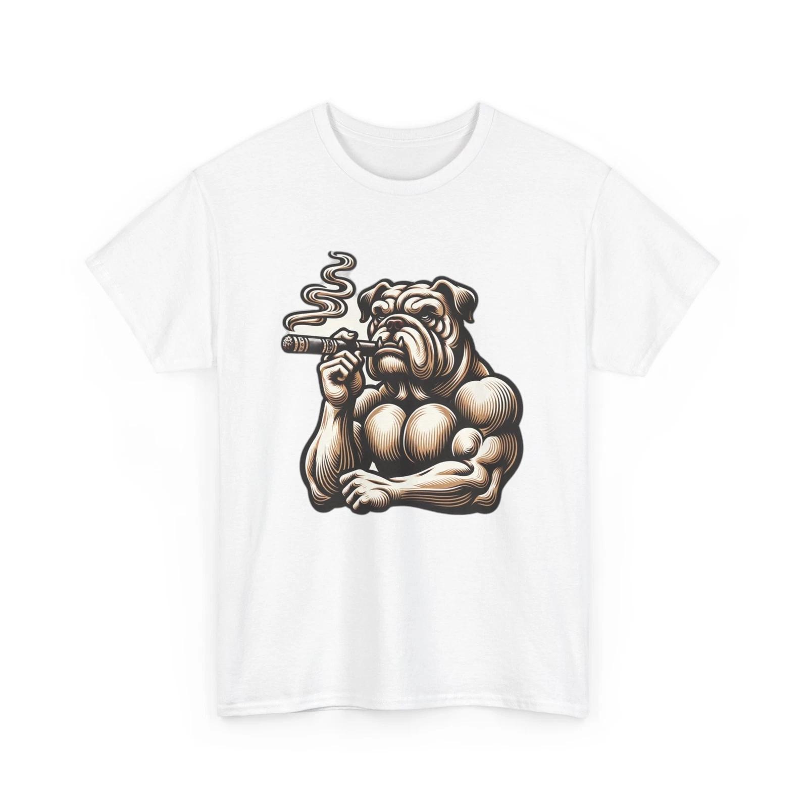 Unisex Adult T Shirt Buff Bodybuilding Bulldog Gym Cigar Fitness Pet Lover Gift 4XL