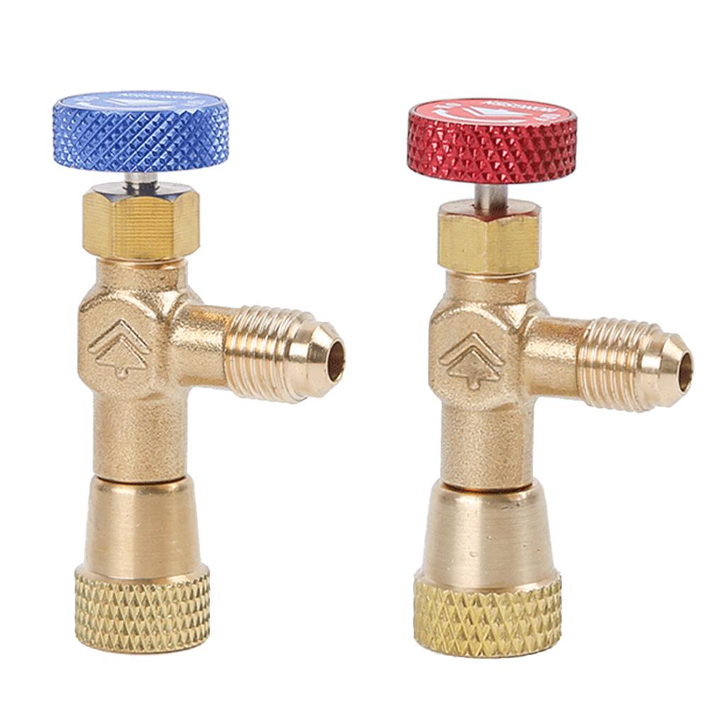 Hot Sale Air Conditioning Refrigerant Safety Valve R410A R22 1/4 " Refrigeration Charging Safety Liquid Adapter Hand Tool Parts
