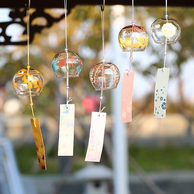 Glass Japanese Wind Chimes Decorative Wind Music Japanese Room Decor Wall Hanging Accessorie Home Decor Garden Outdoor Pendants