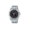 Date Display 50 Meters Waterproof Quartz Steel Strap Men's Watch Black Dial MTP-1308D-1A2