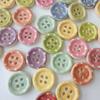 200pcs Assorted Laser-Cut Wooden Buttons with 4 Holes - Colorful Raindrop Design for Crafts, Clothing, Shoes & Hats