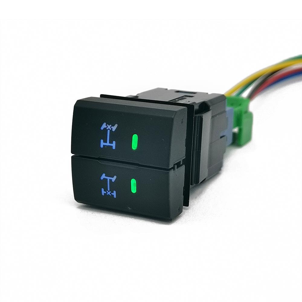 1PC Car Modified Dual Switch LED DRL Fog Light Spotlight Radar Switch Button with Wire for Toyota Prado Senna LC300 Accessories