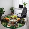1pc Tiger Cub Print Carpet for Office Non-Slip, Round Carpet, Soft & Comfortable, Carpet for Office, Lightweight Round Floor Mat