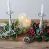 Christmas Decoration Leaf Candlestick Wreath Christmas Party Home Table Decor Artificial Leave Candle Ring Candlestick Garland