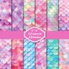12 Sheets/Pack, Mermaid, Fish Scale, Colored Material Paper, Small Gift Packaging, Decorative Material, Handmade Paper