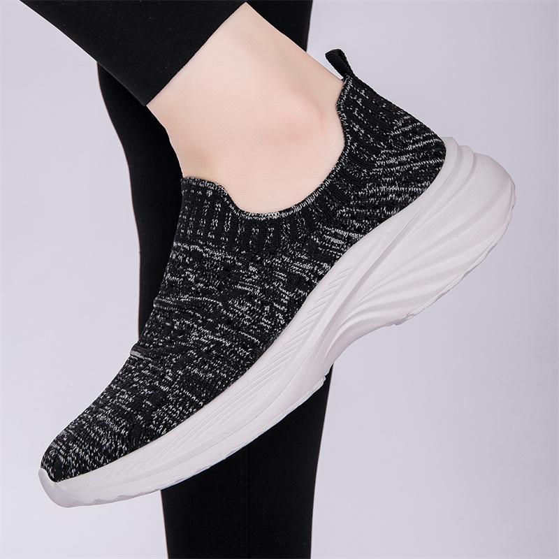 Fashion Women's large size casual sports shoes walking flats training fitness lazy loafers Breathable spring and autumn new 42