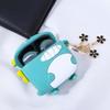 3Pcs Cute Keychain for Women, Flower Enamel Charm Keyring for Handbag Backpack Purse(White,Pink,Black