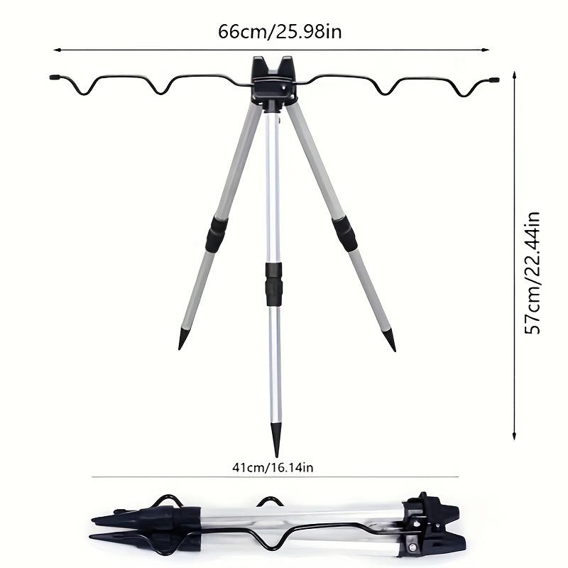 Telescopic Bracket Fishing Sea Rods Pole Support Frame 3-Fold Fishing Rods Rest Base Fishing Rod Load-Bearing Tripod Stand Tools