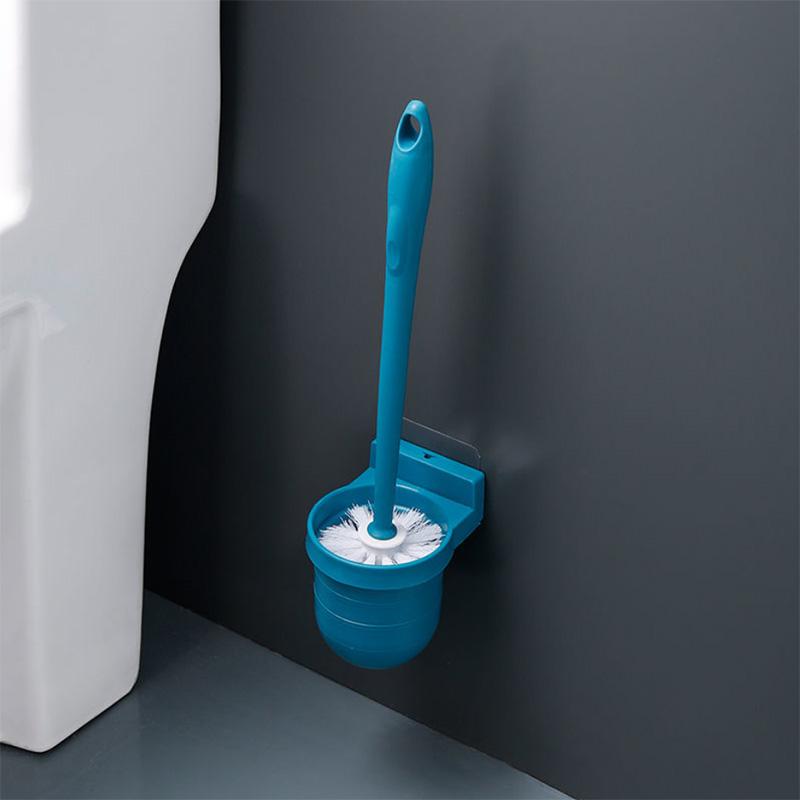 Classic Solid Color Wall-mounted Cleaning Toilet Brush Set Wall-mounted Punch-free Creative Household Items To Remove Stains