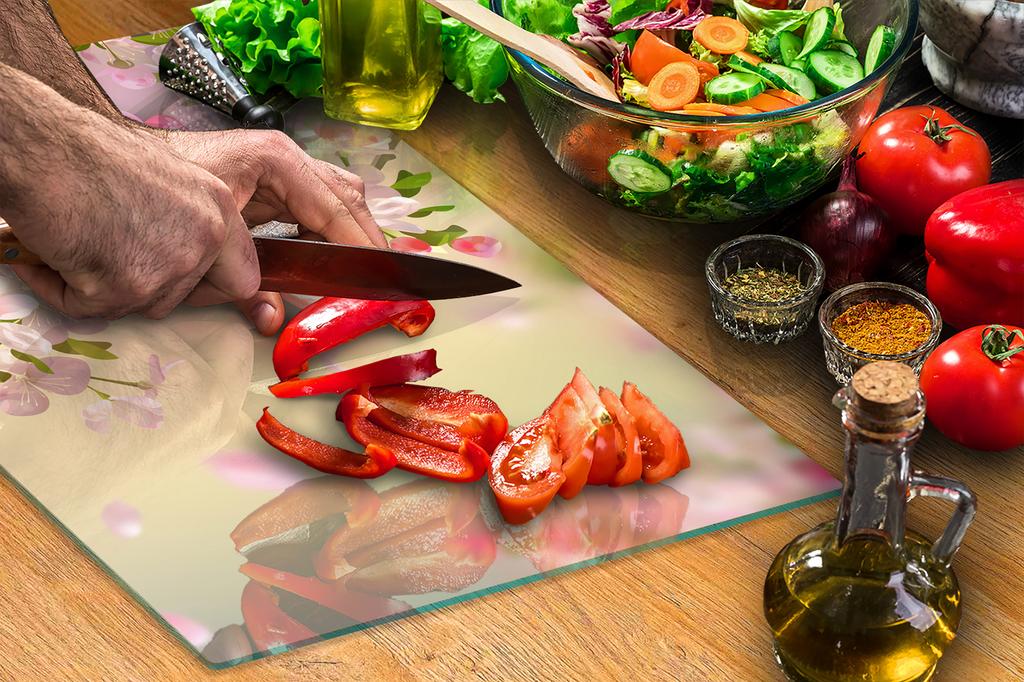GLASS CUTTING BOARD 35x52 Flower