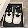 Woman Slippers Outside Square Toe Slides Flat Rhinestone Sabot Mules Shoes for Women Stylish New Fashion Designer Luxury Sandals