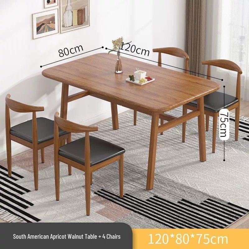 Modern Minimalist Rectangular Dining Table and Chair Set for Small Spaces
