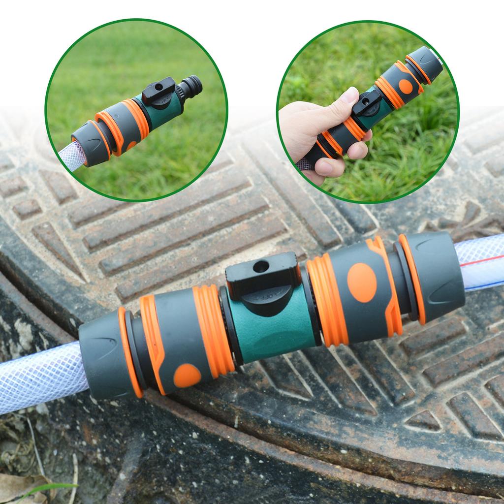 Quick Connect Coupling Shut Off Valve ABS Flow Control Connector For Garden Hose Irrigation System Water Pipe