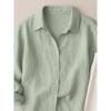Women's French Casual Cotton Linen Long Sleeve Shirt - Spring/Autumn Collection