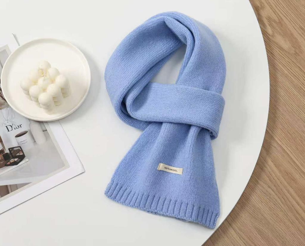 100% Australian Pure Wool Knitted Scarf For Women Men Autumn Winter Cashmere Couple Style Versatile Warm Neck Warmer Scarf