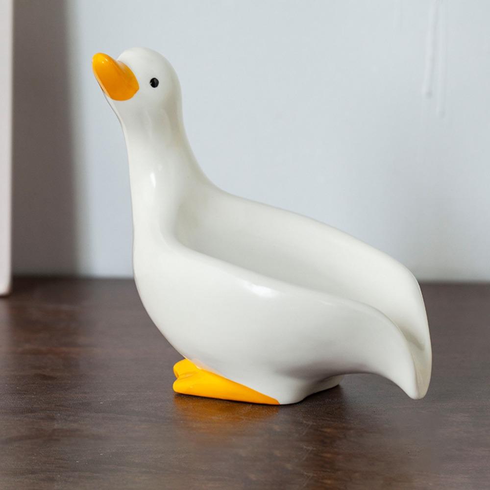 Self-draining Duck-shaped Soap Tray Keeps Soap Dry Ceramic Soap Dish Cartoon Duck Soap Box Shower