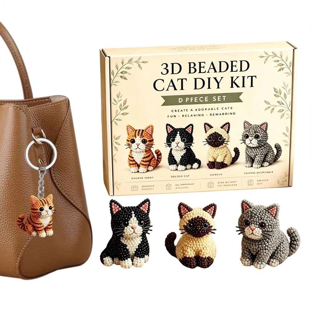 Colorful DIY Animal Bead Embroidery Kit Handmade Beadwork Art Craft Set Indoor Activities