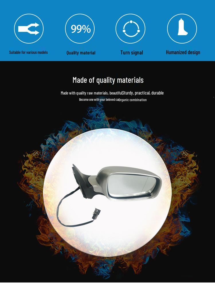 5-Wire Rearview Mirror for Volkswagen Bora with ABS Outer Shell
