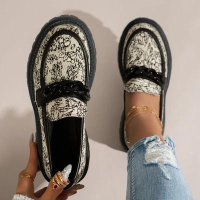 Spring Autumn New Fashion Embroider Loafers Ladies Platform Flats Dress Elegant Shoes Women Walking Comfort Retro Single Shoes