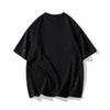 Gładki T-shirt z krótkim rękawem z czystej bawełny z okrągłym dekoltem, luźny, błyszczący, czarno-biały, cekinowy