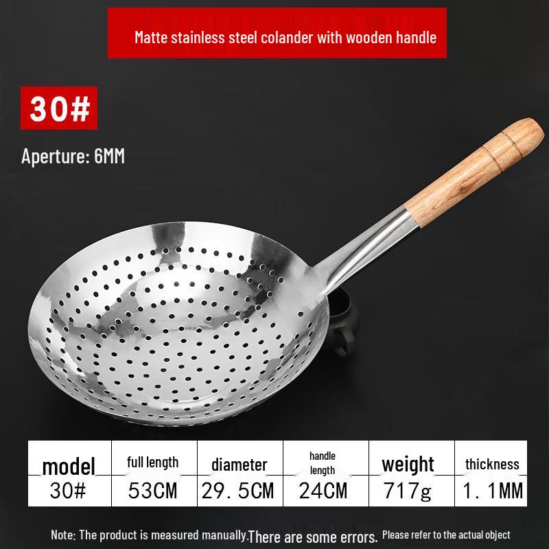 

Stainless Steel Kitchen Frying Strainer with Wooden Handle