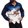 Stylish Geometric Long-sleeve Shirt, Perfect for Casual Wear