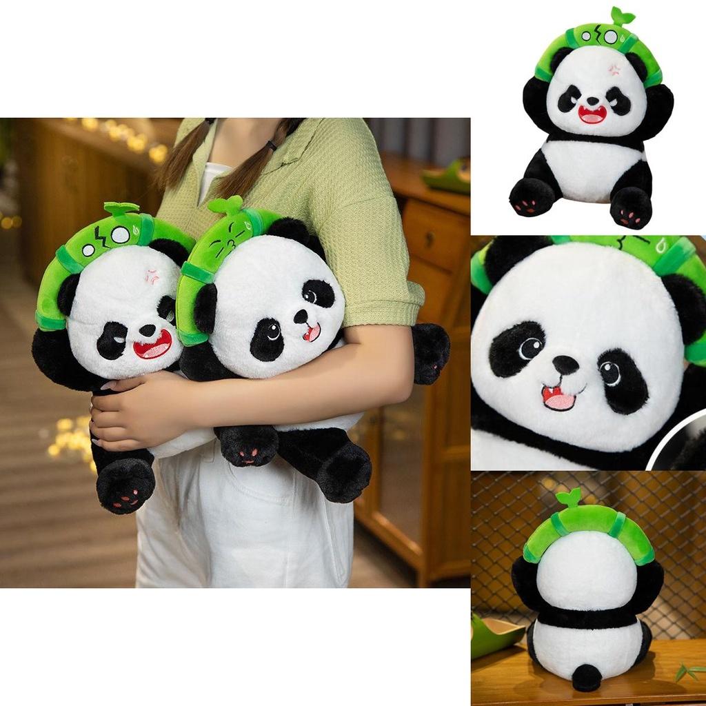 Cute Iron Head Bamboo-breaking Panda Plush Toy Animal Zoo Gift Stuffed Animal Birthday Present Panda Doll Characters)
