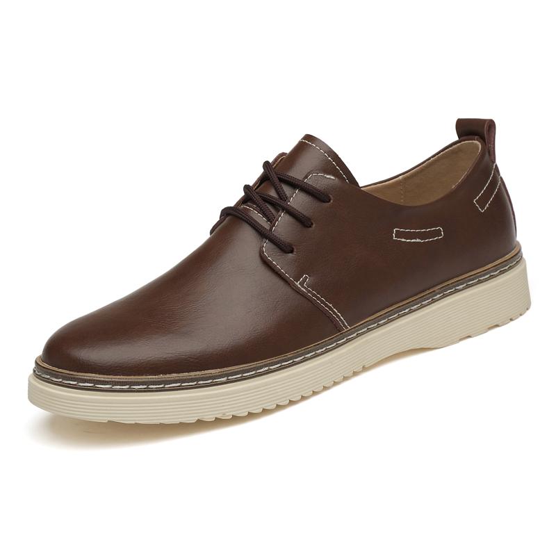 FashionLuxury Men Casual Shoes Fashion Simple Designer Men Shoes Genuine Leather Leisure Walk Oxfords Male Lace-up Comfortable Flats