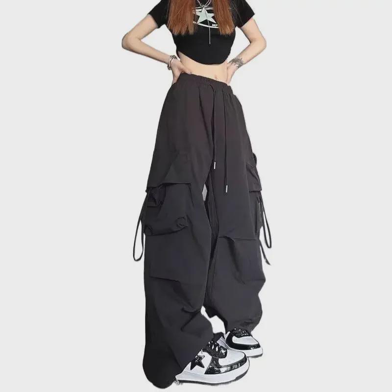 Unisex Retro Overall med flera fickor: Vår/Höst Hip-Hop High Street Raka Byxor