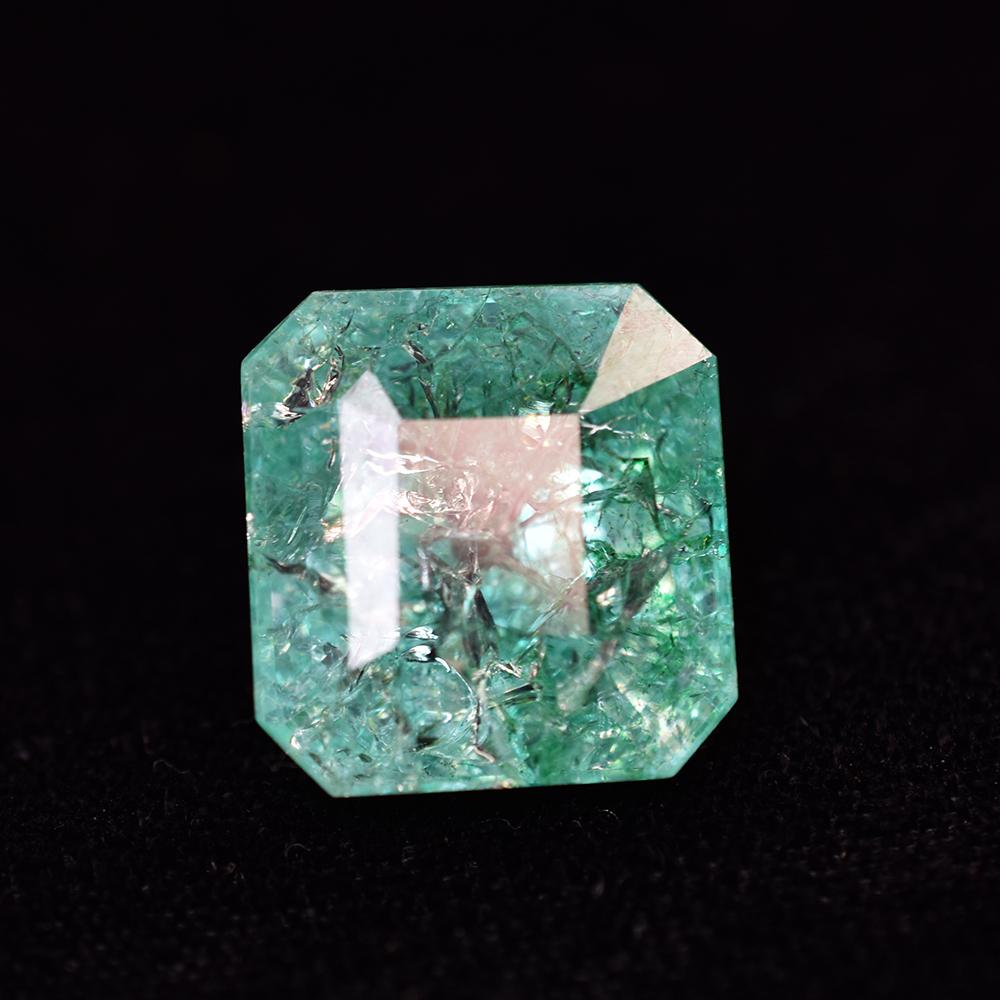 Natural Green Emerald 21.85ct Square Cut Certified Loose Gemstone