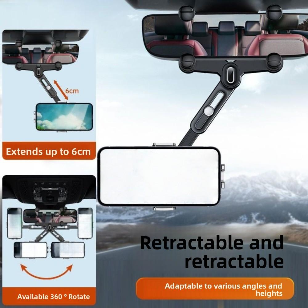 Rotating Rearview Mirror Phone Holder Adjustable Car Mobile Phone Holder Car Mount Stand Car