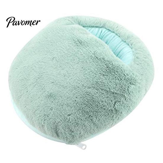 Washable Foot Warmer USB Heated Electric Soft Thick Plush Slippers Women Heating Pad Men Pain Soreness Relief Fast Cover