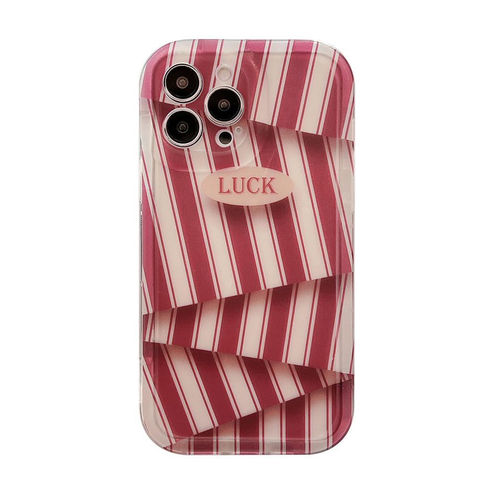 Creative Striped Iphone14 Apple 16 Phone Case 15pro Premium Feel 12 New Model 11 Suitable for 13pro Max