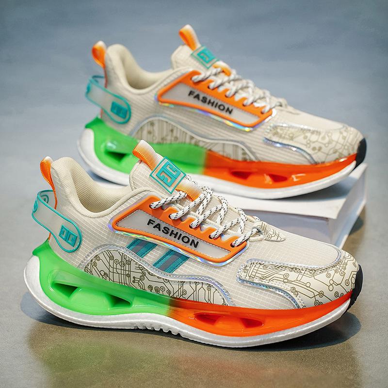 Men's shock-absorbing outdoor racing running shoes spring summer breathable soft sole casual sneakers student light speed sports