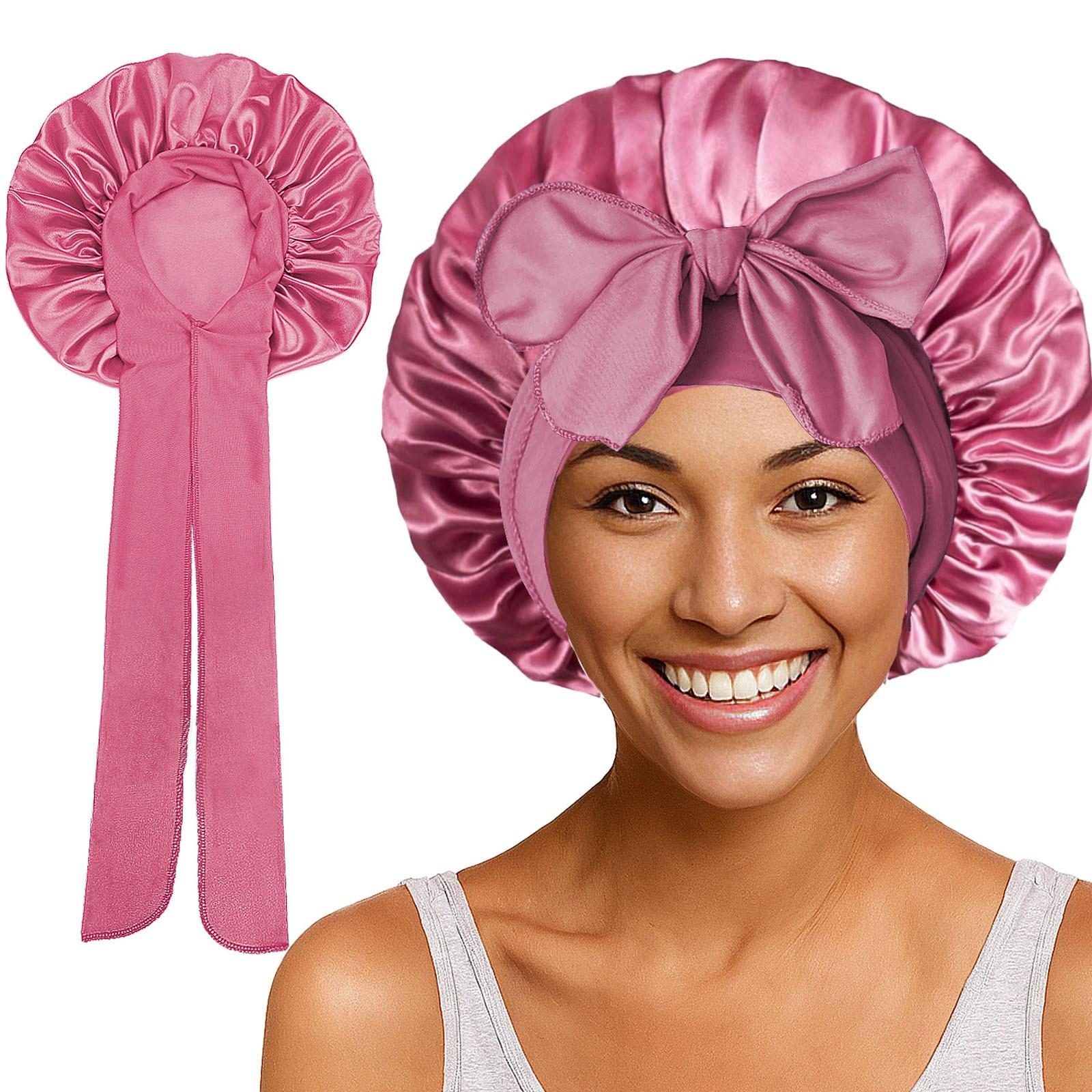 

Women s Fashion Stretch Edge Wide Edge Long Tail Streamer Color Women s Medium Hair Cap Shower Cap One Size