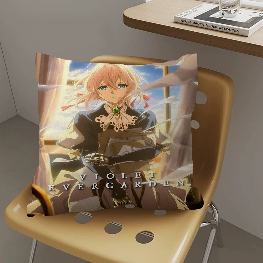 Anime Violet Evergarden 45*45cm Cushion Cover Pillow Cover Decor Pillowcase Home Pillowcase For Couch Pillow