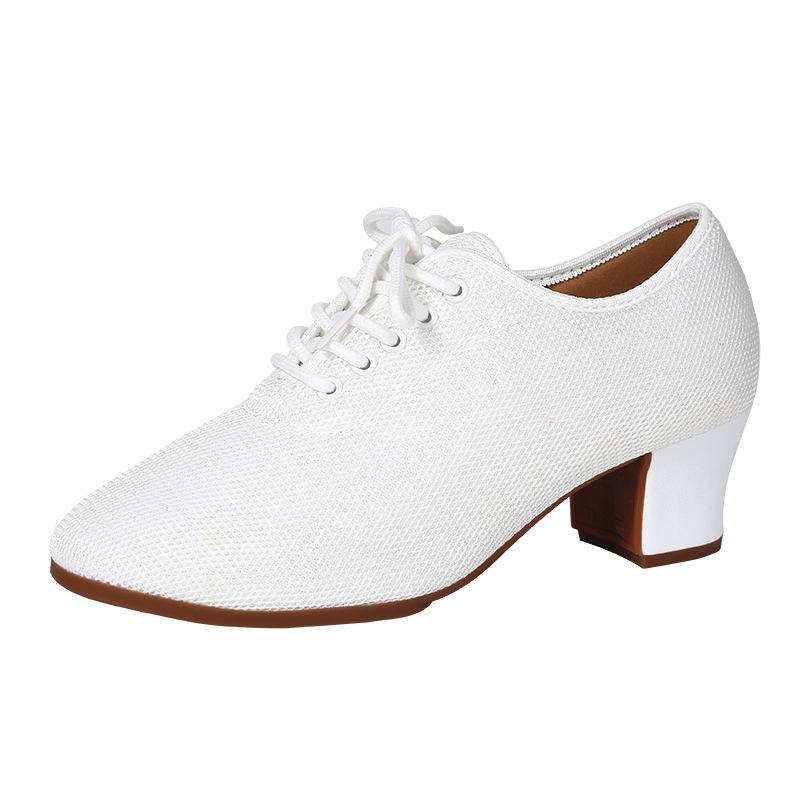 

Сетчатые танцевальные туфли Туфли для латиноамериканских танцев Взрослые женские Средний каблук Мягкая подошва Туфли для преподавателей Дружба Современные танцевальные туфли Квадратный танец 34