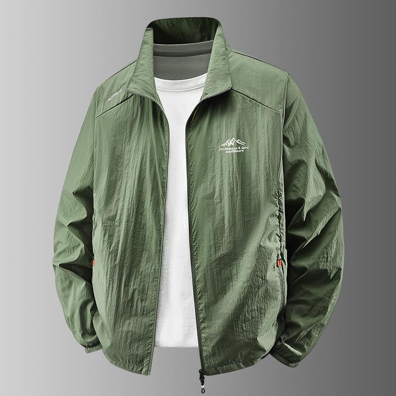 Sonnenschutz Herren Ultradünne Eisseide Sommer Herren Angeln Sonnenschutz Herren Haut Windjacke Stehkragen Strickjacke