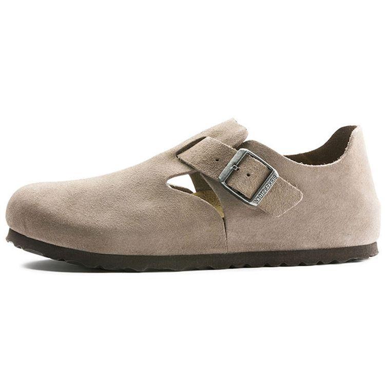 Birkenstock London Suede Leather Taupe Unisex Sneakers Grey 1010504 39