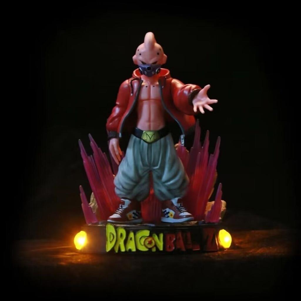 Dragon Ball Z Buu Action Figure - Collectible Anime Model Toy Boxed Glowing Statue Trendy Robot Figure for Fans