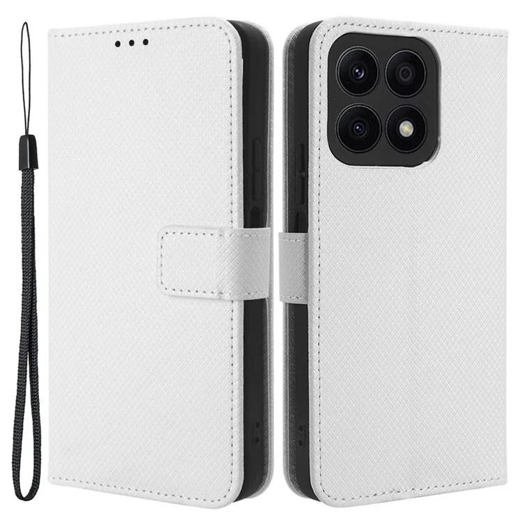 For Honor X8a 4G Wallet Phone Case Diamond Texture PU Leather Magnetic Flip Stand Cover
