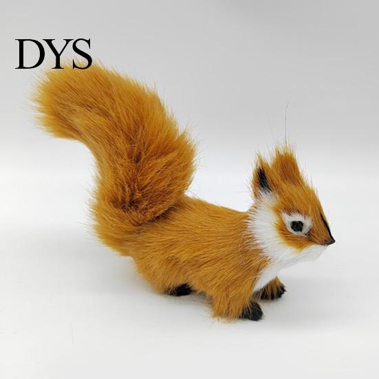 Animal Model Squirrel Faux Fur Realistic Cute Rodent Miniature Figurine Ornament Cartoon Statue Handicraft Mini Fake Birthday Gift Figure