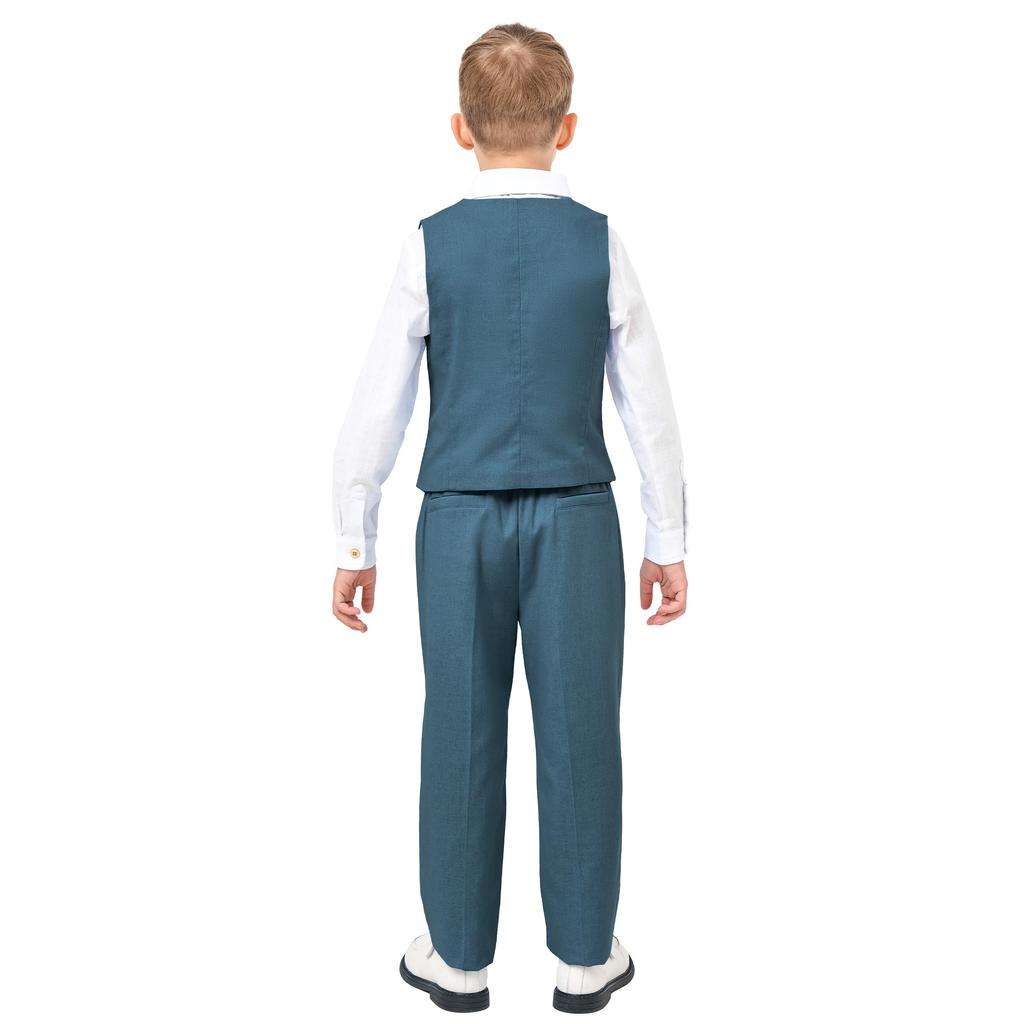 LOLANTA Boys' Formal and Casual Suit, Cotton-Linen 4-Piece Set with Long Sleeves, Perfect for Shichi-Go-San, Piano Recitals, Concerts, Weddings, Birth