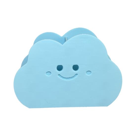 Storage Box Cloud Shape Waterproof Desktop Organizer with Rounded Edges Cute Macaron Colors Holder for Pens Makeup Brushes
