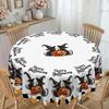 1 Halloween-Themed Tablecloth With Black Cat Pattern, Orange And Black Plaid, Suitable For Home And Kitchen Decoration