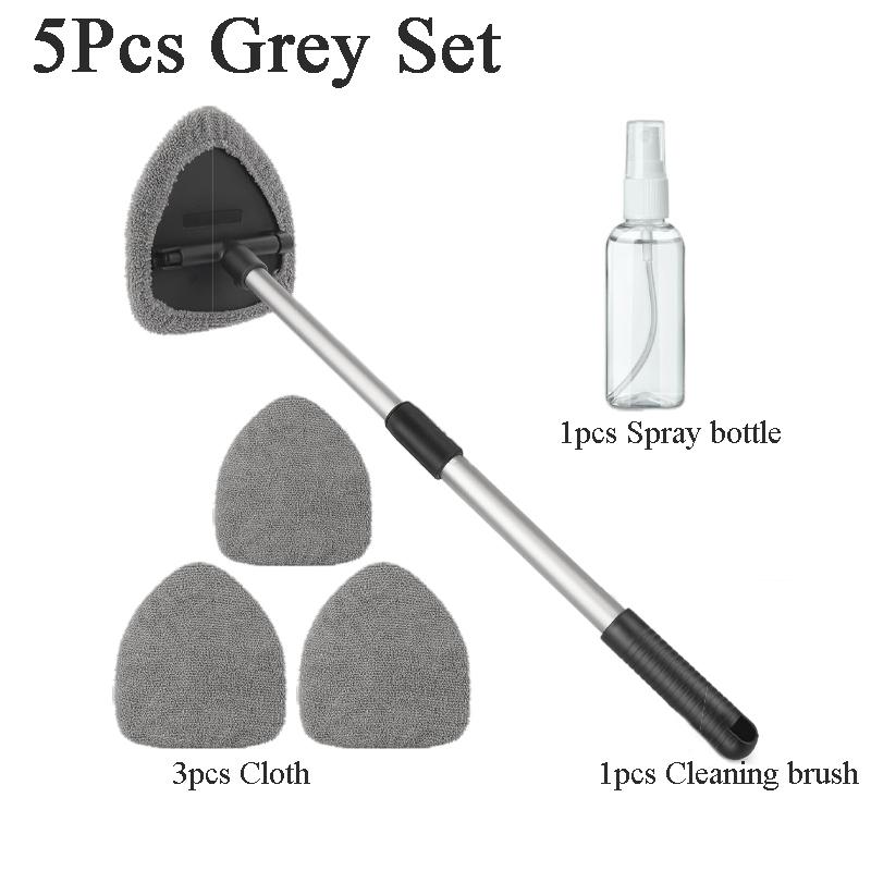 Car Windshield Cleaner Interior Long Handle Windscreen Cleaner Kit for Windows Mirrors  Extendable Windshield Cleaning Tool