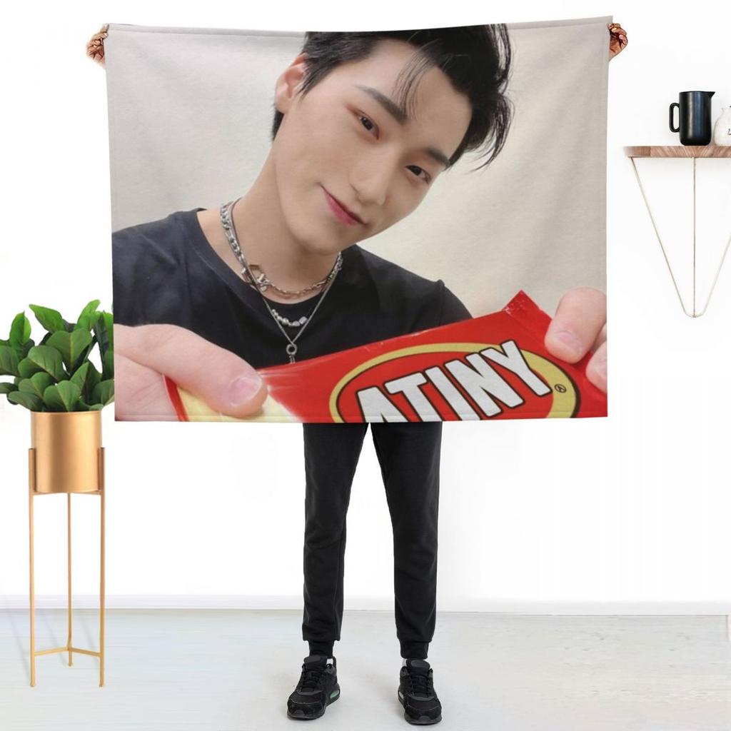 Ateez San Throw Blanket Plush Blankets For Baby Luxury Thicken Stuffeds Soft Decorative Sofas Blankets