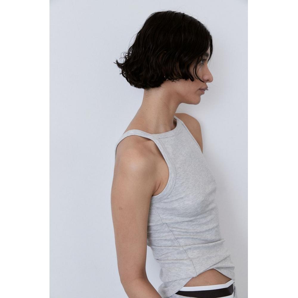 

Спортивный топ без рукавов HM DryMove светло-серый меланж